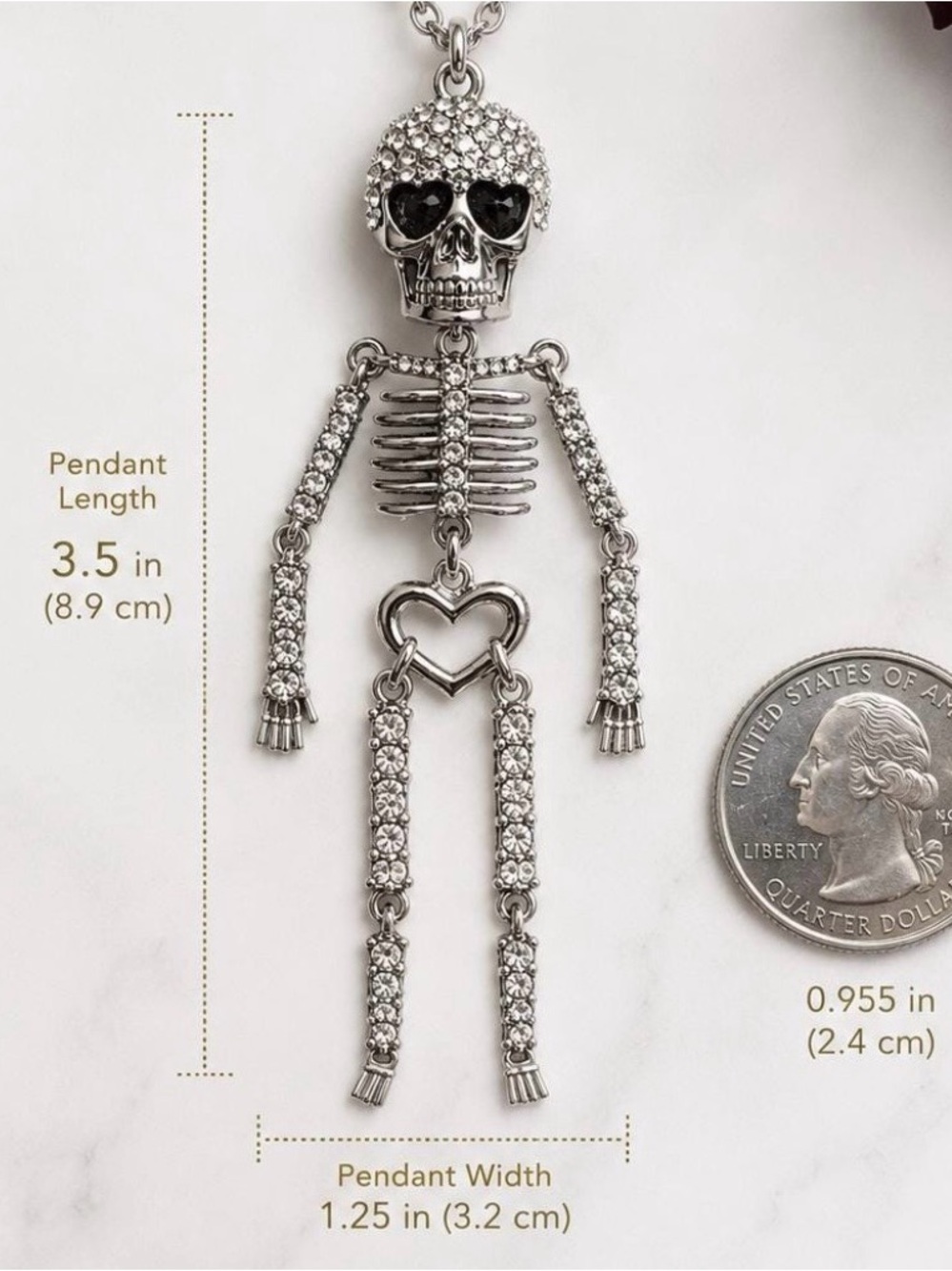 Betsey Johnson Skeleton Necklace And Pendant - Picture 7 of 10